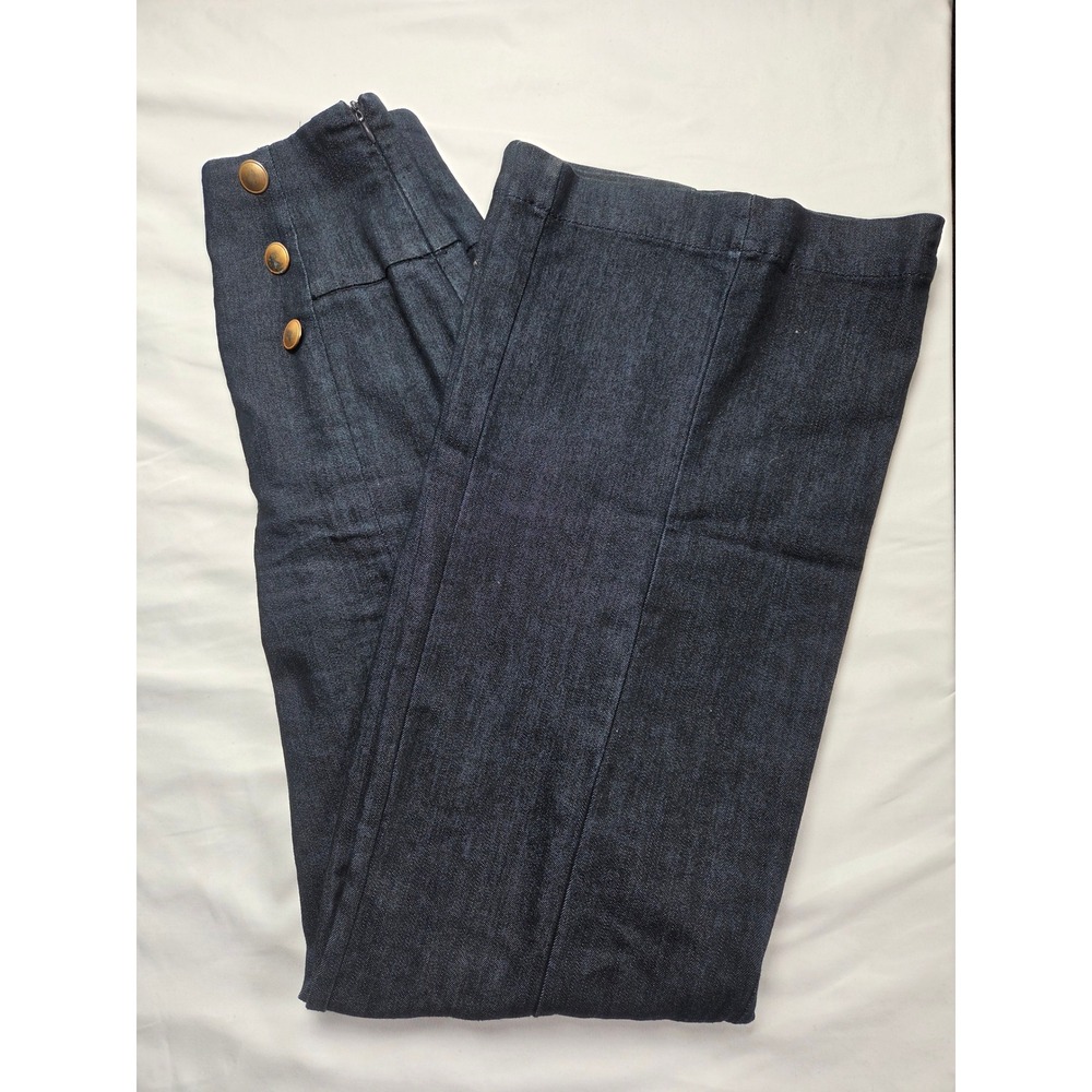 Arden B High Waisted Sailor Jeans Dark Wash Wide Leg Gold Button Denim Size 4